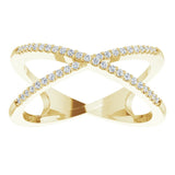 14K Yellow Gold 1/6 CTW Natural Diamond Criss-Cross Ring