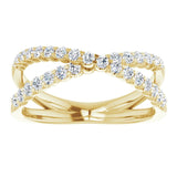 14K Yellow Gold 1/2 CTW Lab-Grown Diamond Criss-Cross Ring