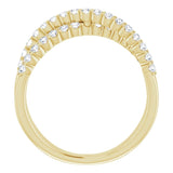 14K Yellow Gold 1/2 CTW Lab-Grown Diamond Criss-Cross Ring