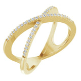 14K Yellow Gold 1/6 CTW Natural Diamond Criss-Cross Ring