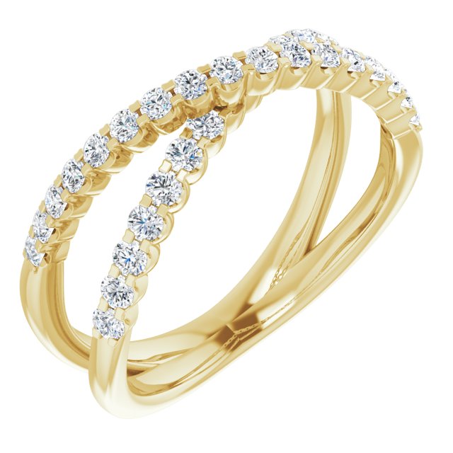 14K Yellow Gold 1/2 CTW Lab-Grown Diamond Criss-Cross Ring