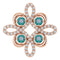 Pendentif en or 14 carats avec alexandrite naturelle rose et diamants naturels (0,25 carat au total).