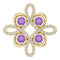 Pendentif en or 14 carats orné d'une améthyste jaune naturelle et de diamants naturels (0,25 carat au total).