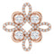 Pendentif trèfle en or rose 14 carats serti de diamants naturels (3/8 carat au total)