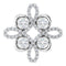 Pendentif trèfle en or blanc 14 carats serti de diamants naturels (3/8 carat au total)