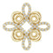 Pendentif trèfle semi-serti en or jaune 14 carats avec diamants naturels (0,26 carat au total)