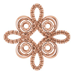 Monture pour pendentif trèfle rose 14 carats
