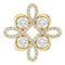 Pendentif trèfle en or jaune 14 carats serti de diamants naturels (3/8 carat au total)