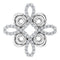 Pendentif trèfle en platine serti de diamants naturels (0,1/6 carat au total)
