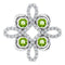 Pendentif trèfle en péridot blanc naturel 14 carats et diamants naturels (0,25 carat au total)