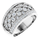 Bague en or blanc 14 carats avec diamant naturel de 1 carat au total, taille 8,5