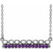 Collier barrette 18 pouces en or 14 carats avec améthyste naturelle blanche et motif infini