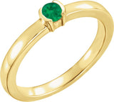 14K Yellow Gold Lab-Grown Emerald Family Stackable Ring