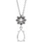 Monture de collier en argent sterling 8x5 mm en forme de poire, motif floral, 40-45 cm