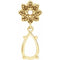 Monture pour pendentif en or jaune 14 carats, forme poire, 8 x 5 mm, motif floral