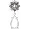Support de pendentif en platine 8x5 mm en forme de poire à motif floral
