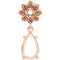 Monture pour pendentif en or rose 14 carats, forme poire, 8 x 5 mm, inspiration florale