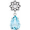 Pendentif floral en or 14 carats orné d'une aigue-marine blanche naturelle et de diamants naturels (0,08 carat au total),