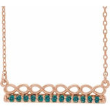 Collier barre 18 pouces en alexandrite naturelle rose 14 carats, inspiré de l'infini