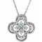 Collier en platine avec diamants naturels (1/3 carat au total) en forme de trèfle, 45,7 cm (18 pouces).