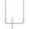 Collier en platine serti de diamants naturels (0,10 carat au total), monture croix, 40-45 cm (16-18 pouces).