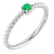 Bague solitaire en argent sterling avec émeraude naturelle de 3 mm et corde