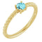 Bague solitaire corde en or jaune 14 carats et zircon bleu naturel de 4 mm