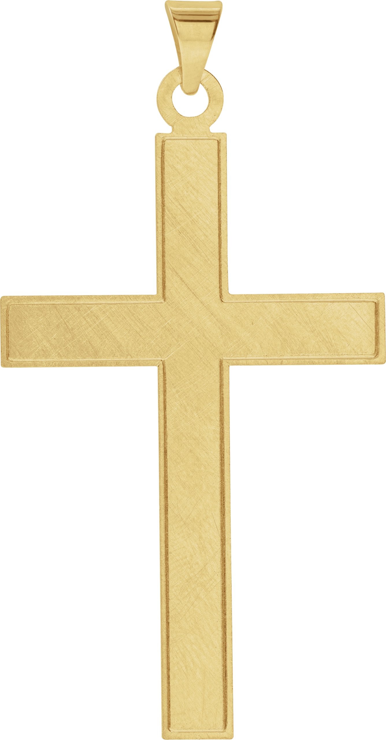 14K Yellow Gold 49.4x25 mm Cross Pendant