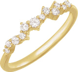 14K Yellow Gold 1/4 CTW Lab-Grown Diamond Scattered Stackable Ring