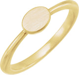 14K Yellow Gold 6.75x5 mm Oval Engravable Ring