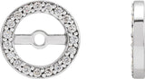 14K White Gold 1/8 CTW Natural Diamond Earring Jackets with 5.3 mm ID