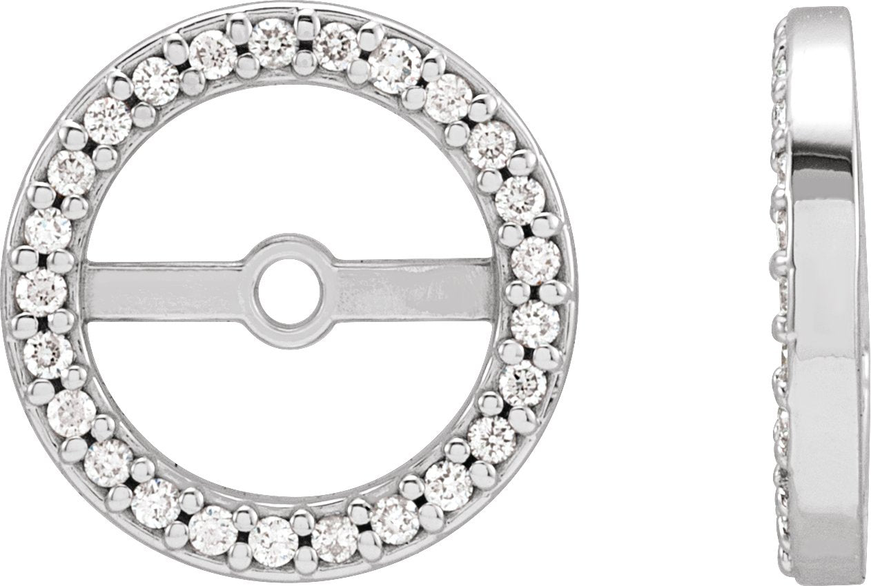 14K White Gold 1/8 CTW Natural Diamond Earring Jackets with 7 mm ID