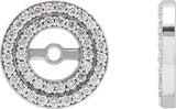 14K White Gold 1/4 CTW Diamond Earring Jackets