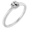 Bague solitaire ronde en argent sterling 4 mm avec monture en corde