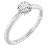 Bague solitaire en or 14 carats avec saphir blanc naturel serti corde