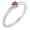 Bague en or blanc 14 carats et tourmaline rose naturelle