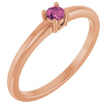 Bague en or 14 carats et tourmaline rose naturelle