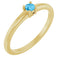 Bague en or jaune 14 carats avec topaze bleue suisse naturelle