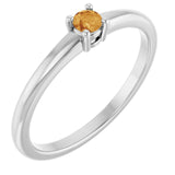 Bague en citrine naturelle blanche 14 carats
