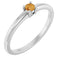 Bague en citrine naturelle blanche 14 carats