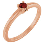 Bague en or rose 14 carats et grenat naturel du Mozambique