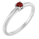 Bague en platine et grenat naturel du Mozambique