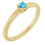 Bague en aigue-marine naturelle jaune 14 carats