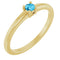 Bague en aigue-marine naturelle jaune 14 carats
