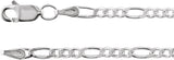 Sterling Silver 2.5 mm Figaro 7" Chain